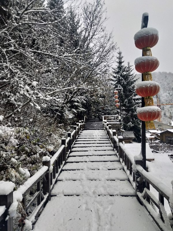 “中国雪乡”迎来今秋首场降雪 “蘑菇头”奇景提前呈现